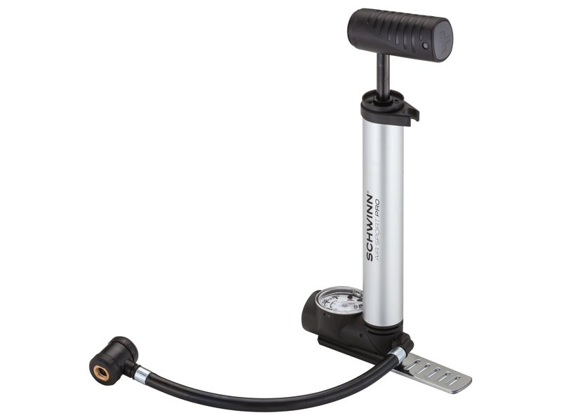 Schwinn Air Sport Pro Frame Pump, Black, Pressure Gauge, Portable, For Mountain, Cruiser and Electric Bikes, with Frame Mount Attachment, Dual Head for Schrader and Presta Valves, Manual Air Pump - Image 1